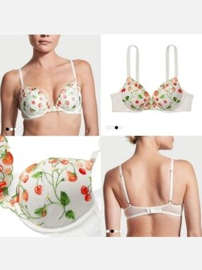 Victoria's Secret Dream Angels Push-Up Fruit & Floral Print Bra, Size 38D